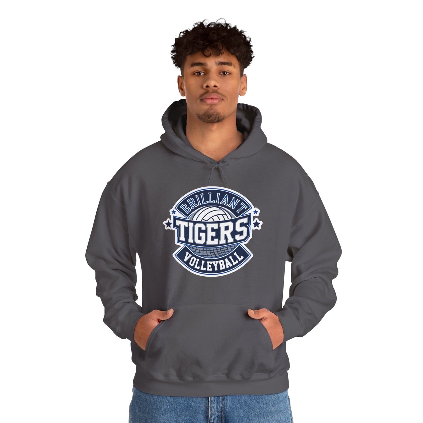 Adult Hoodie Sweatshirt \ Brilliant Tigers Volleyball \ BTV1