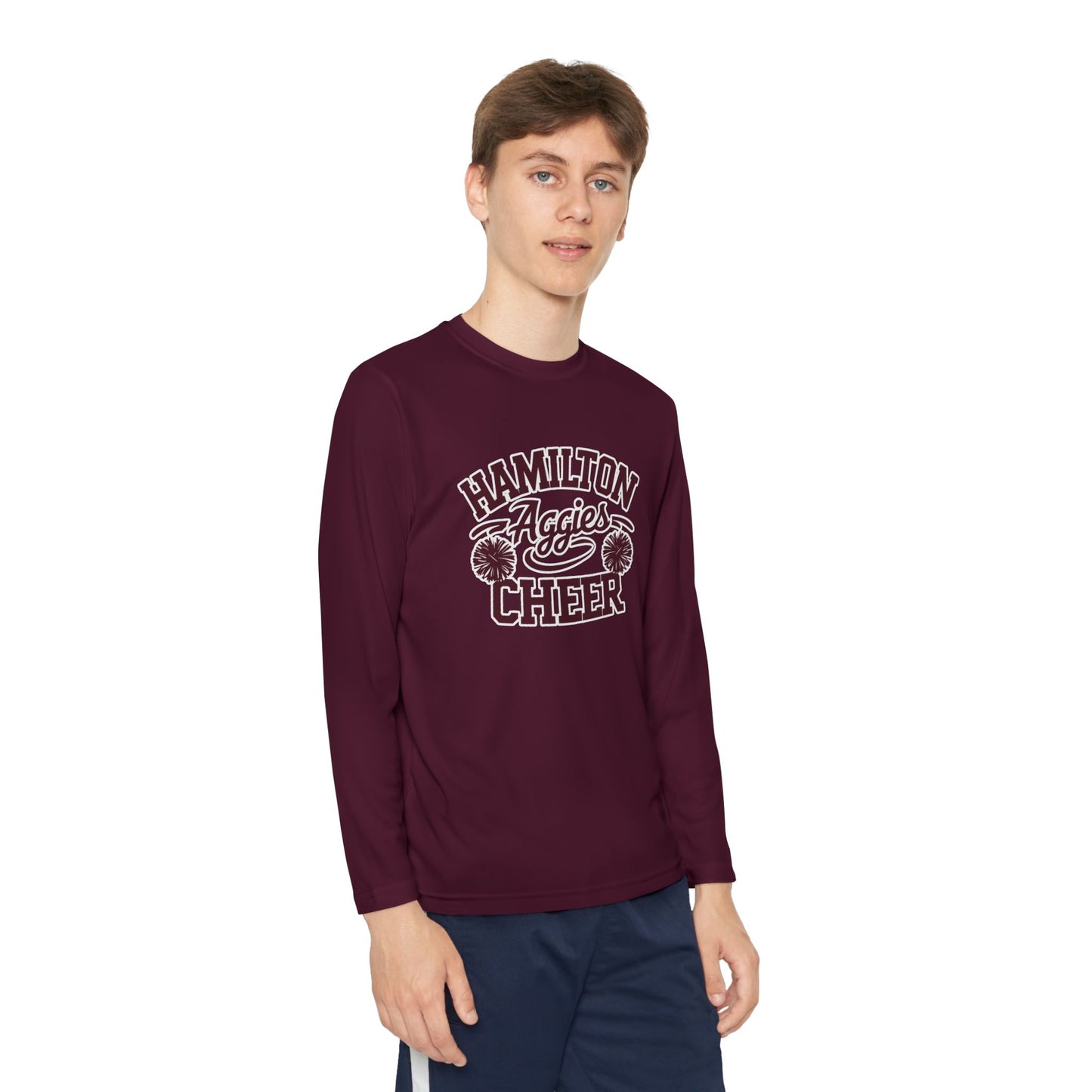 Youth Long Sleeve Tee \ Hamilton Aggies Cheer \ Style HAC2