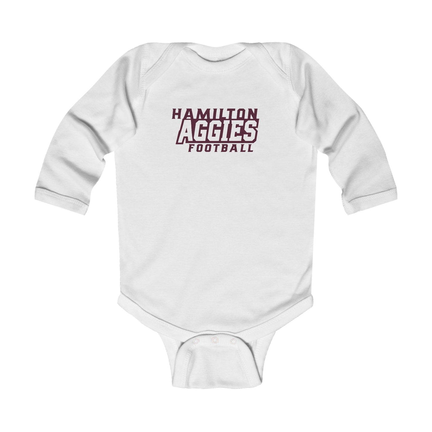 Long Sleeve Baby Bodysuit \ Hamilton Aggies Football \ HAF1