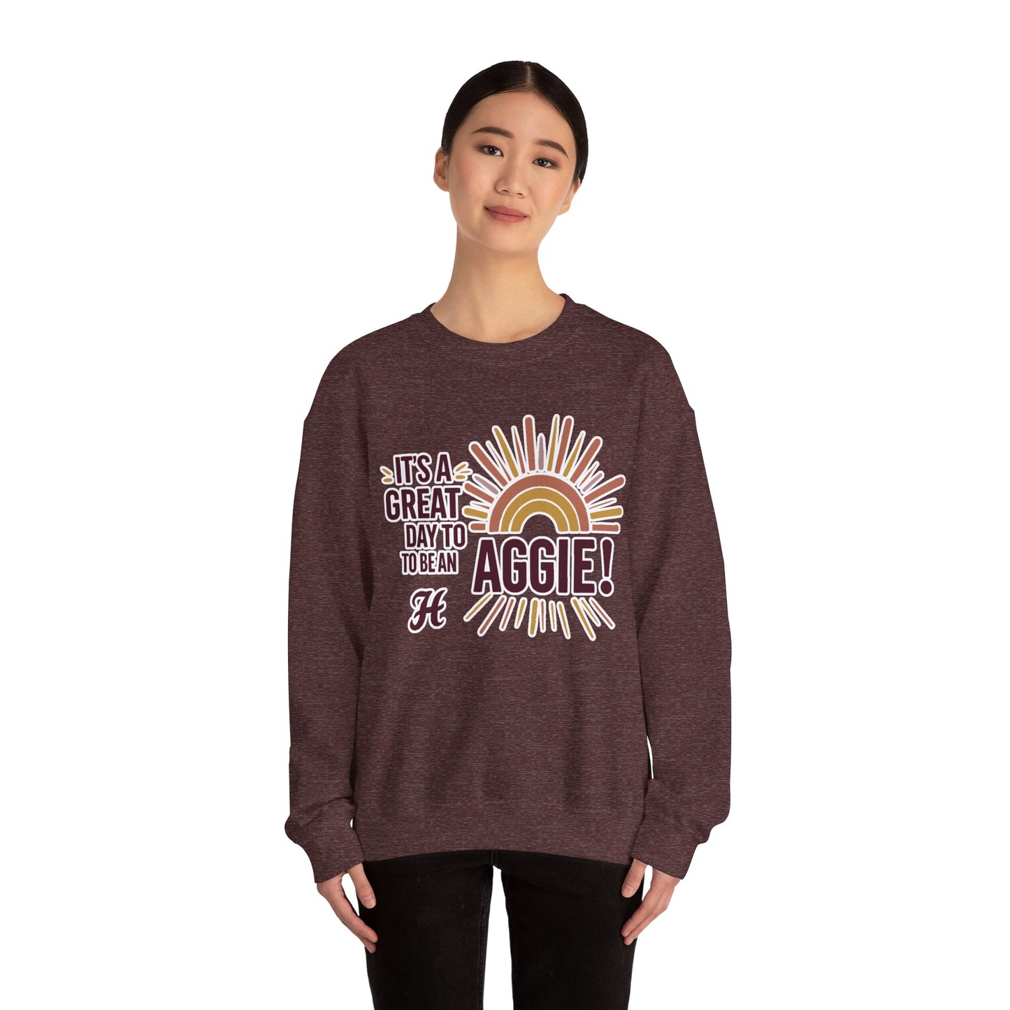 Adult Crewneck Sweatshirt \ It's a Great Day to be an Aggie! \ GDA1