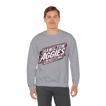 Adult Crewneck Sweatshirt \ Hamilton Aggies Wrestling \ HAW1