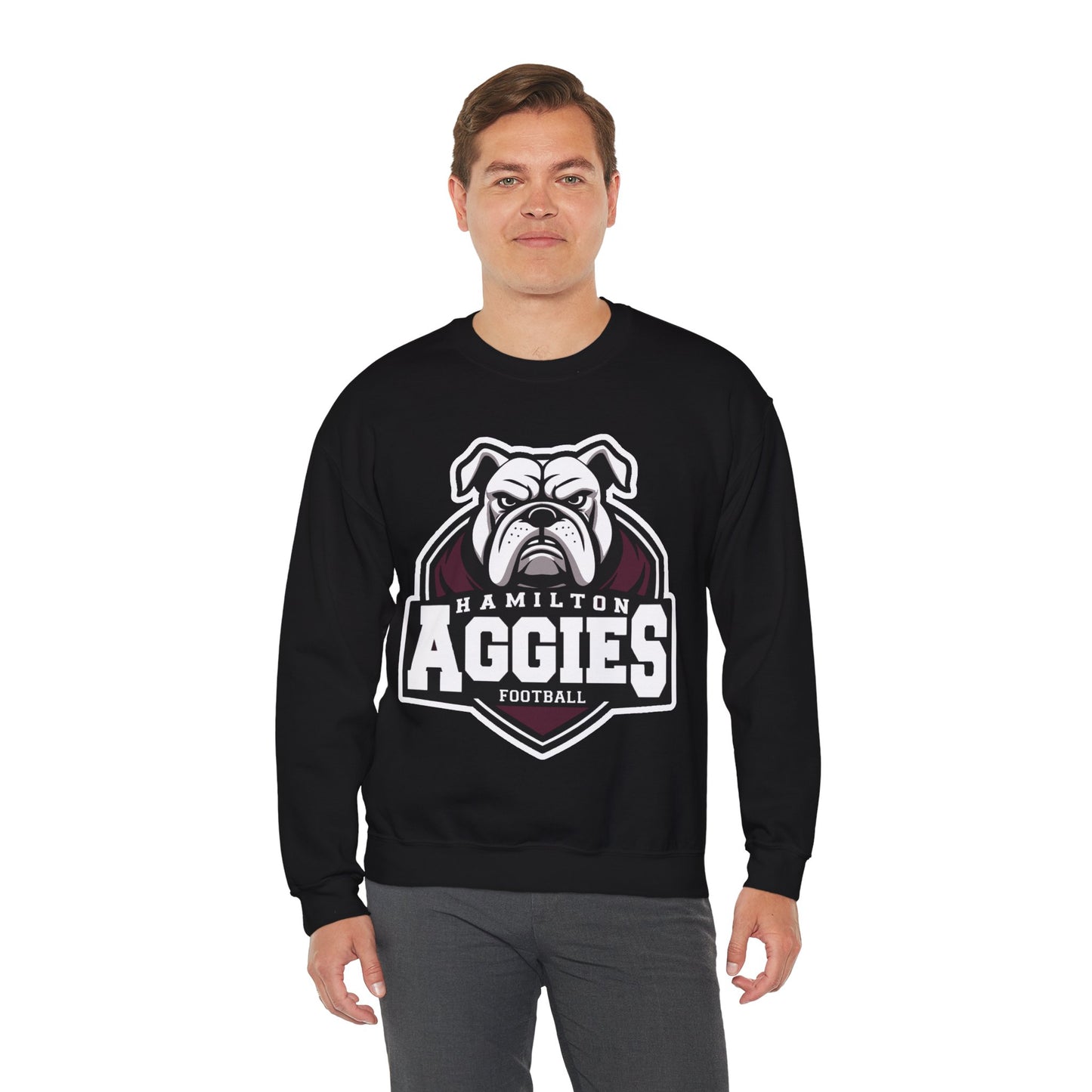 Adult Crewneck Sweatshirt \ Hamilton Aggies Football \ HAF2