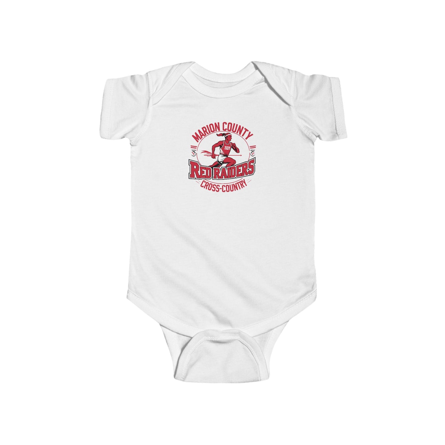 Short Sleeve Baby Bodysuit \ Marion County Red Raiders Cross-Country \ MCCC2
