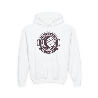 Youth Hoodie Sweatshirt \ Hamilton Aggies Volleyball \ HAV1