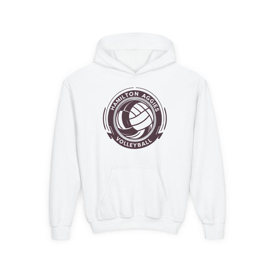 Youth Hoodie Sweatshirt \ Hamilton Aggies Volleyball \ HAV1
