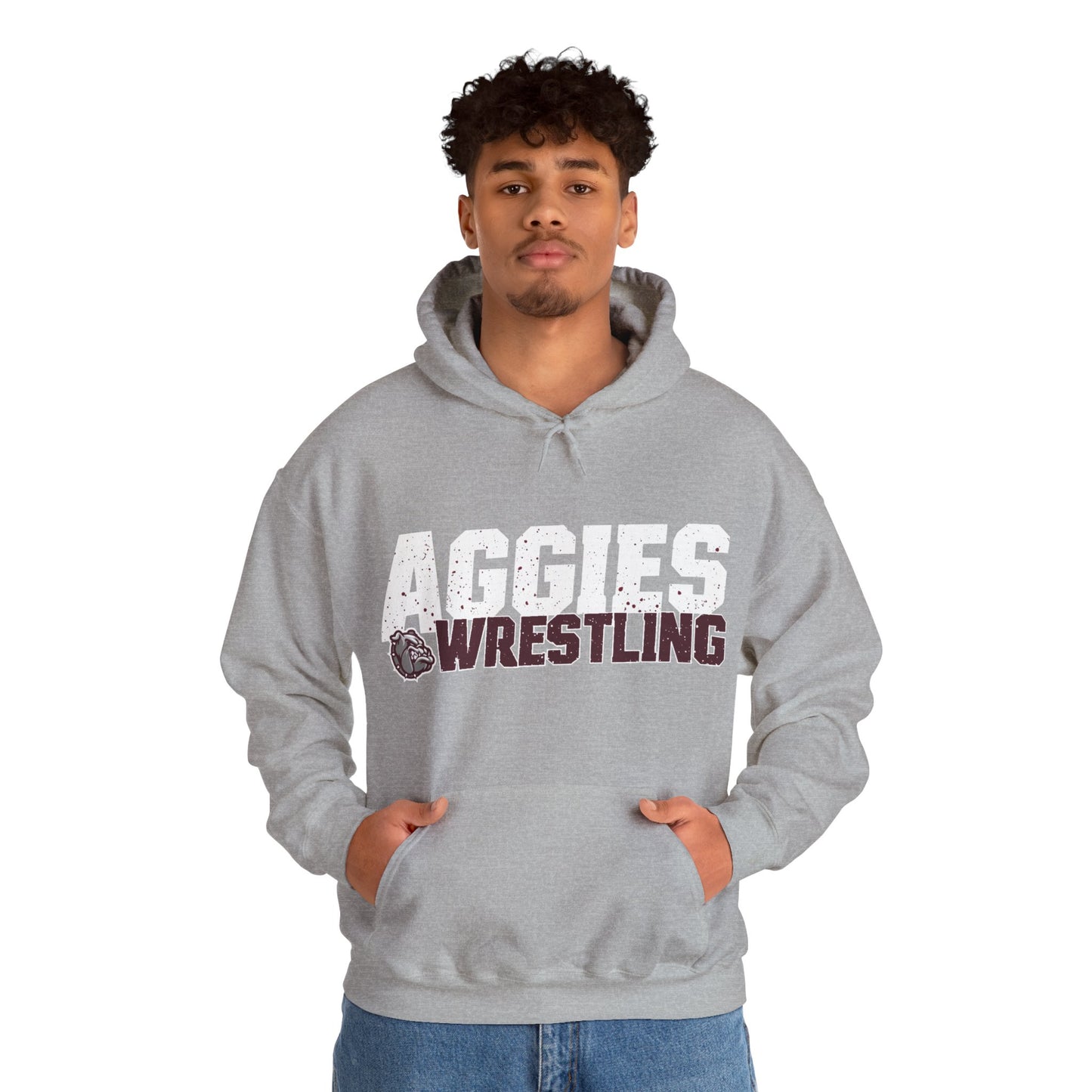 Adult Hoodie Sweatshirt \ Hamilton Aggies Wrestling \ HAW3