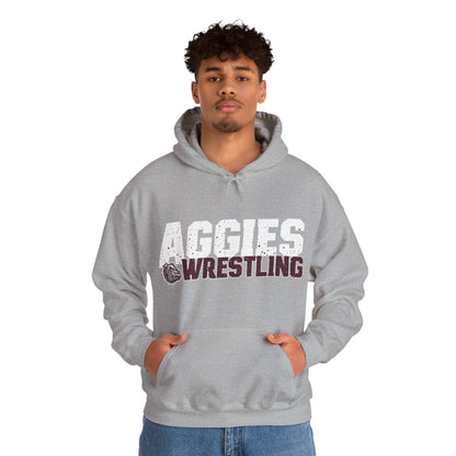 Adult Hoodie Sweatshirt \ Hamilton Aggies Wrestling \ HAW3