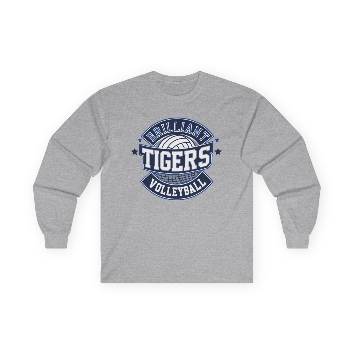 Adult Long Sleeve Tee \ Brilliant Tigers Volleyball \ BTV1