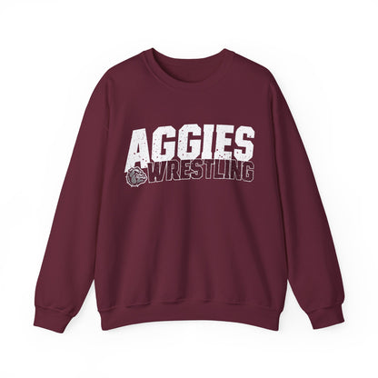 Adult Crewneck Sweatshirt \ Hamilton Aggies Wrestling \ HAW3