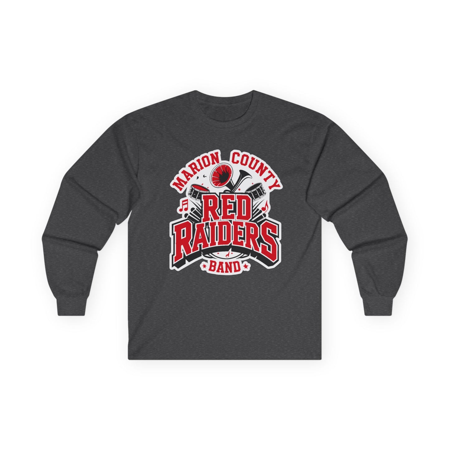 Adult Long Sleeve Tee \ Marion County Red Raiders Band \ MCB2