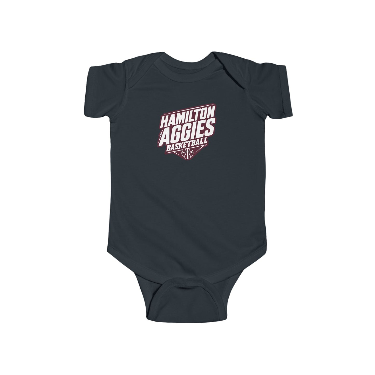 Short Sleeve Baby Bodysuit \ Hamilton Aggies Basketball \ HABB2