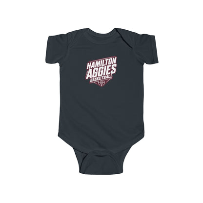 Short Sleeve Baby Bodysuit \ Hamilton Aggies Basketball \ HABB2