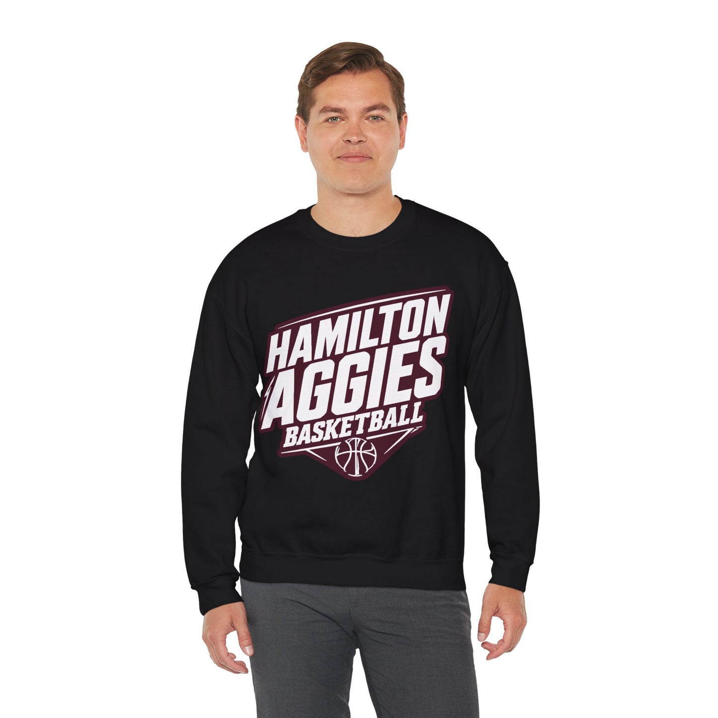 Adult Crewneck Sweatshirt \ Hamilton Aggies Basketball \ HABB2