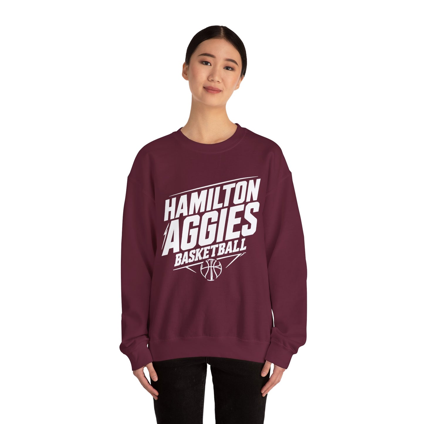 Adult Crewneck Sweatshirt \ Hamilton Aggies Basketball \ HABK2