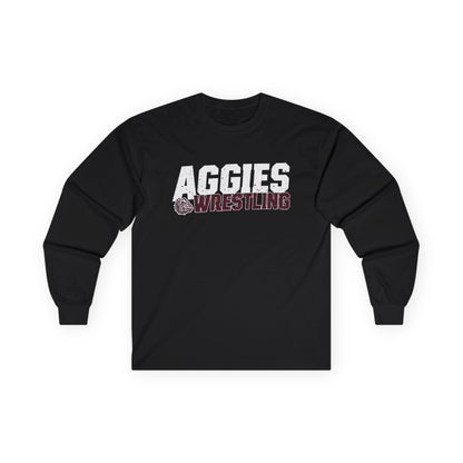 Adult Long Sleeve Tee \ Hamilton Aggies Wrestling \ HAW3
