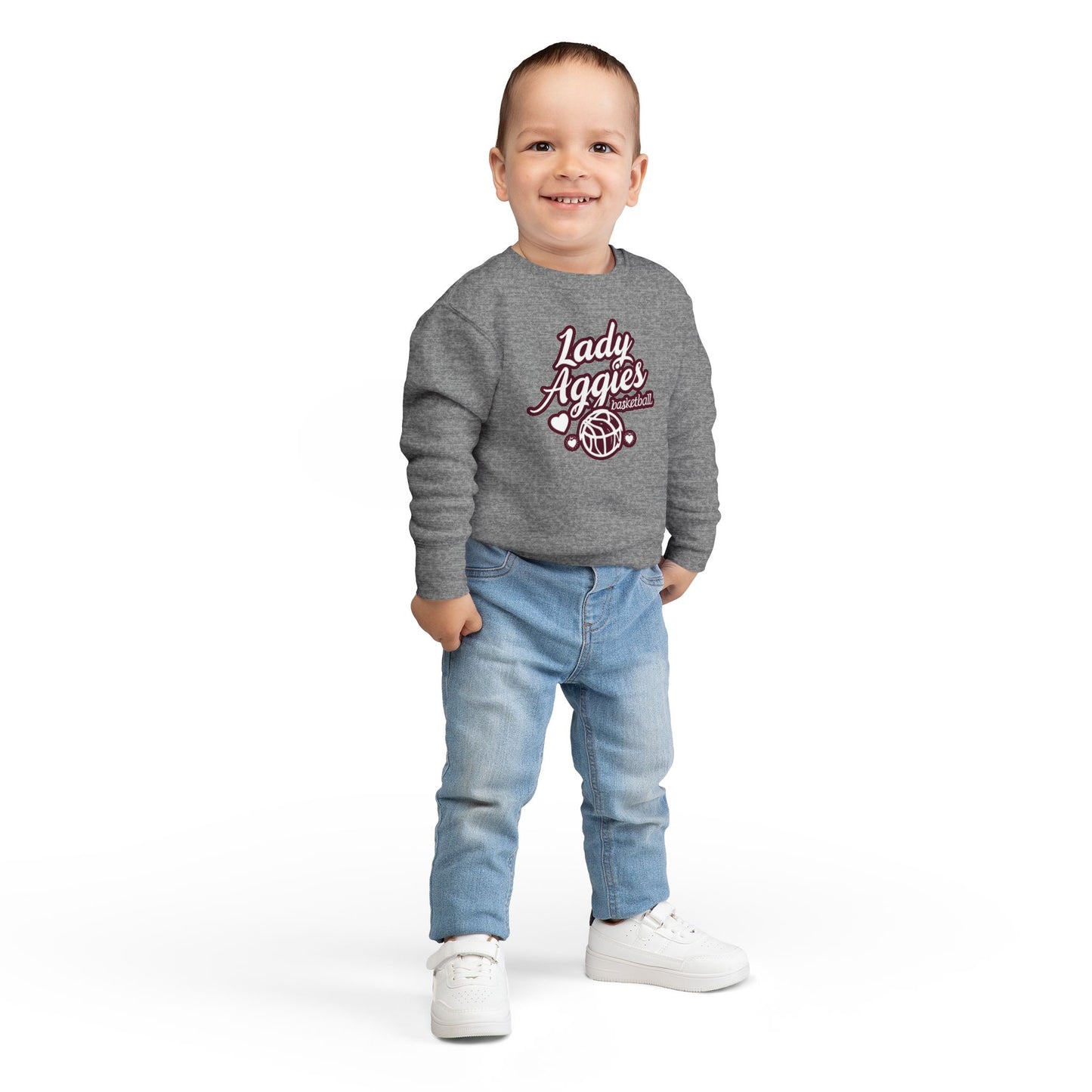 Toddler Crewneck Sweatshirt \ Hamilton Aggies Basketball \ HABBG2