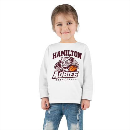 Toddler Long Sleeve Tee \ Hamilton Aggies Basketball \ HABB1