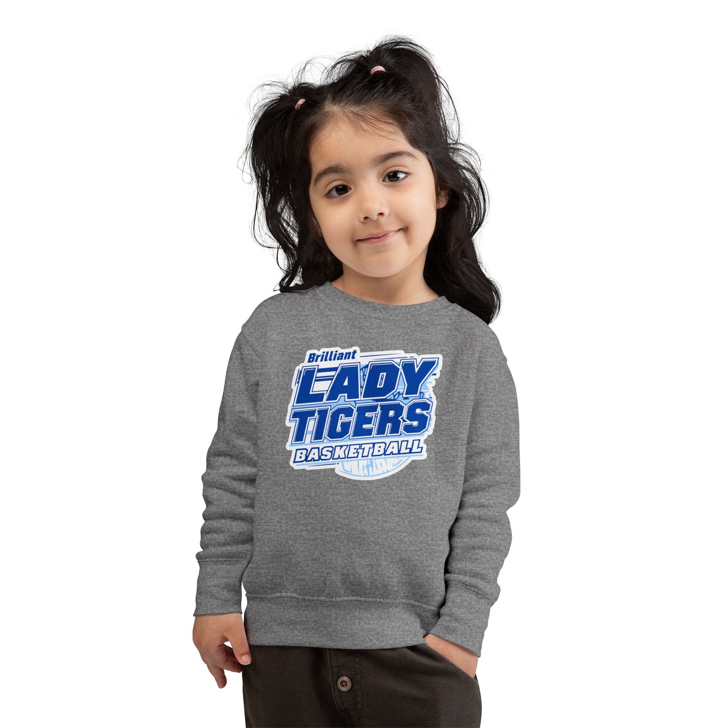 Toddler Crewneck Sweatshirt \ Brilliant Tigers Basketball \ BTBKG2