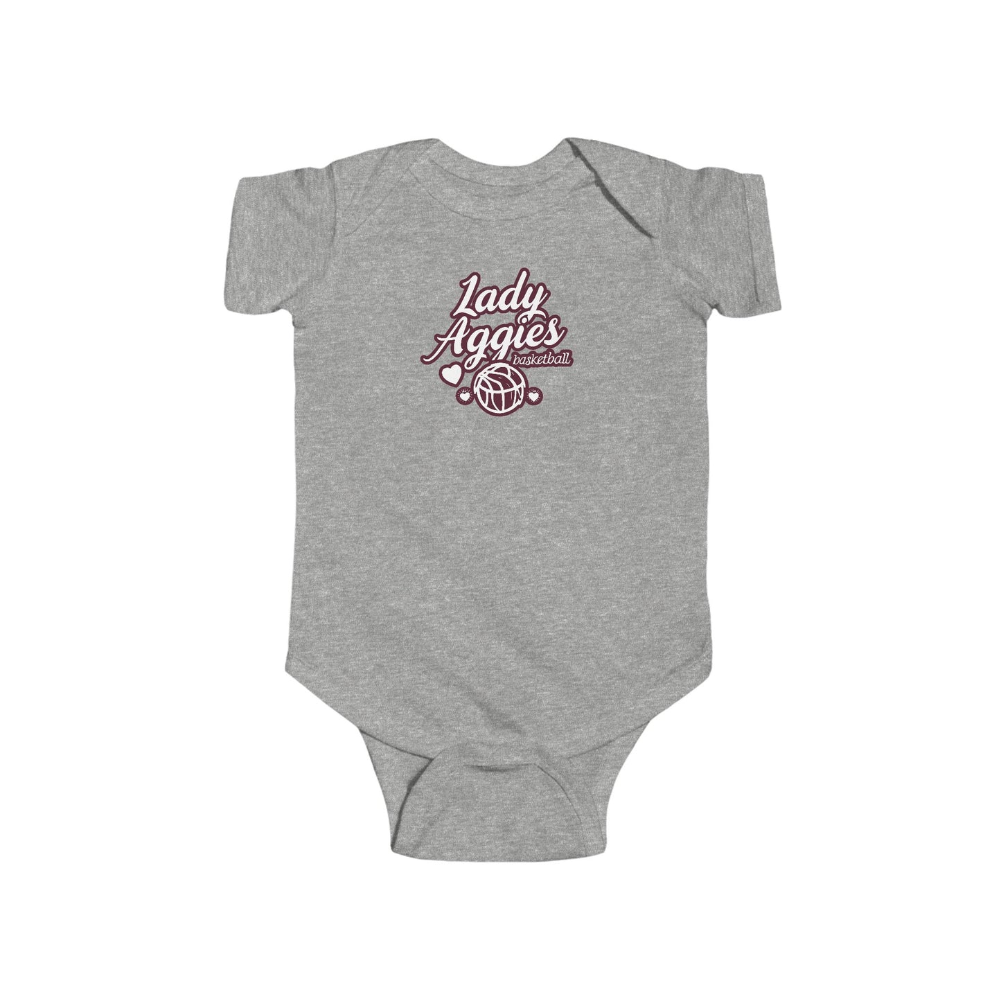 Short Sleeve Baby Bodysuit \ Hamilton Aggies Basketball \ HABBG2