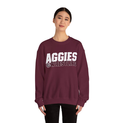 Adult Crewneck Sweatshirt \ Hamilton Aggies Wrestling \ HAW3