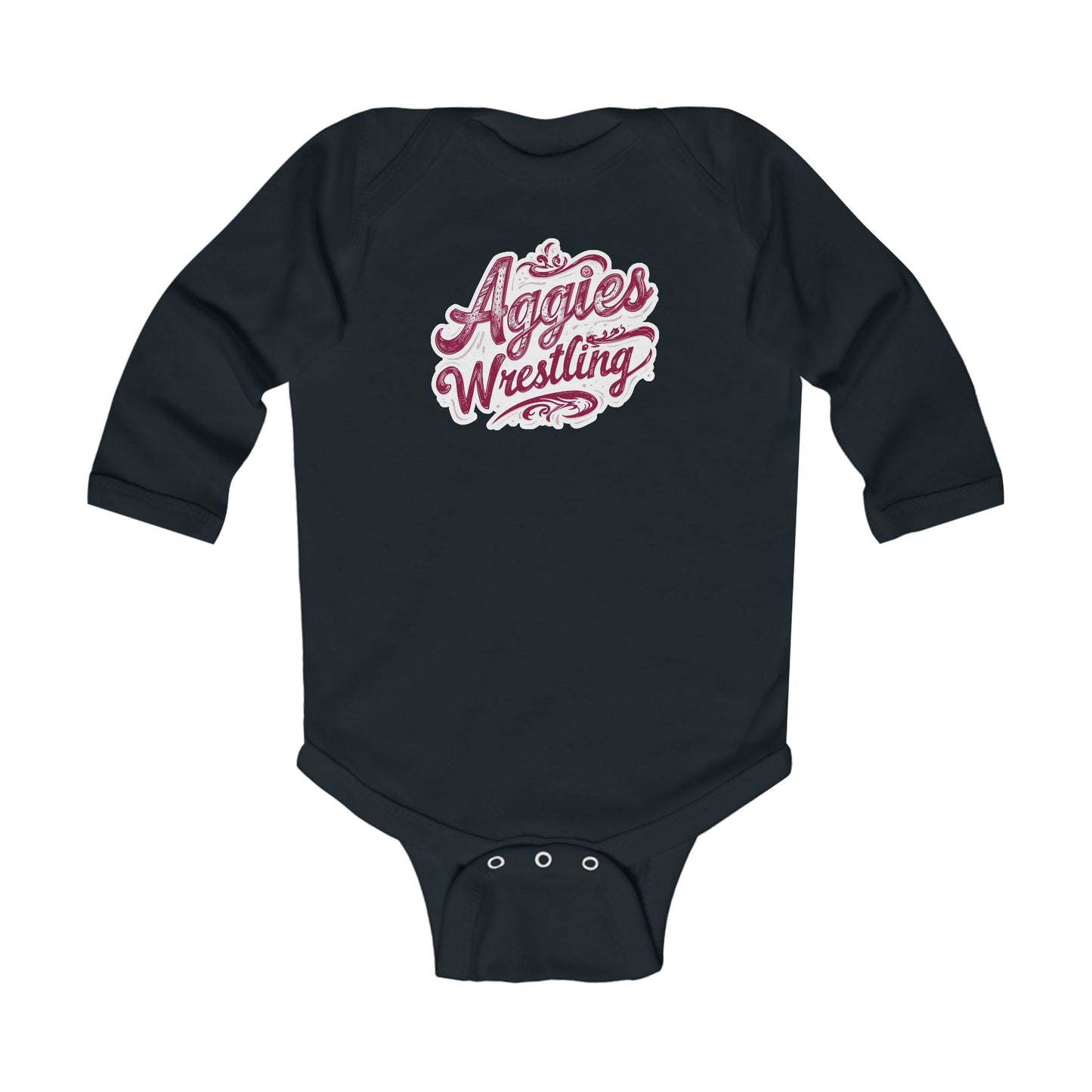 Long Sleeve Baby Bodysuit \ Hamilton Aggies Wrestling \ HAWG2