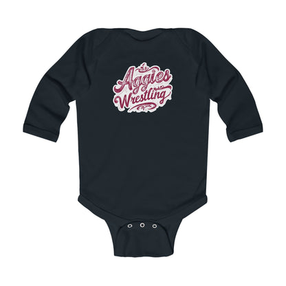 Long Sleeve Baby Bodysuit \ Hamilton Aggies Wrestling \ HAWG2
