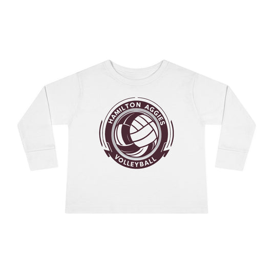 Toddler Long Sleeve Tee \ Hamilton Aggies Volleyball \ HAV1