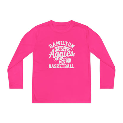 Youth Long Sleeve Tee \ Hamilton Aggies Basketball \ HABBG1