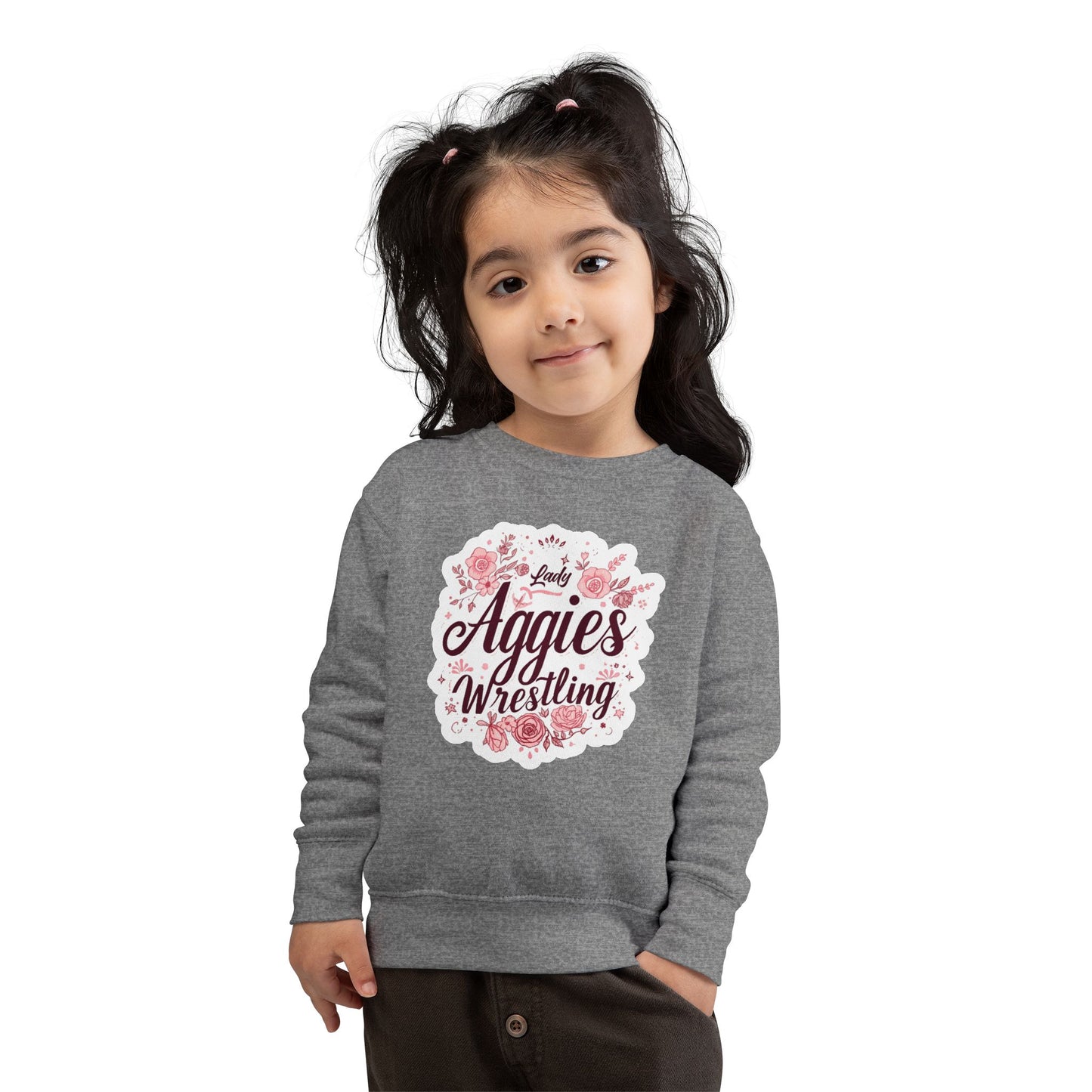 Toddler Crewneck Sweatshirt \ Hamilton Aggies Wrestling \ HAWG1