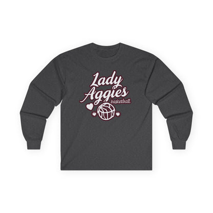 Adult Long Sleeve Tee \ Hamilton Aggies Basketball \ HABBG2