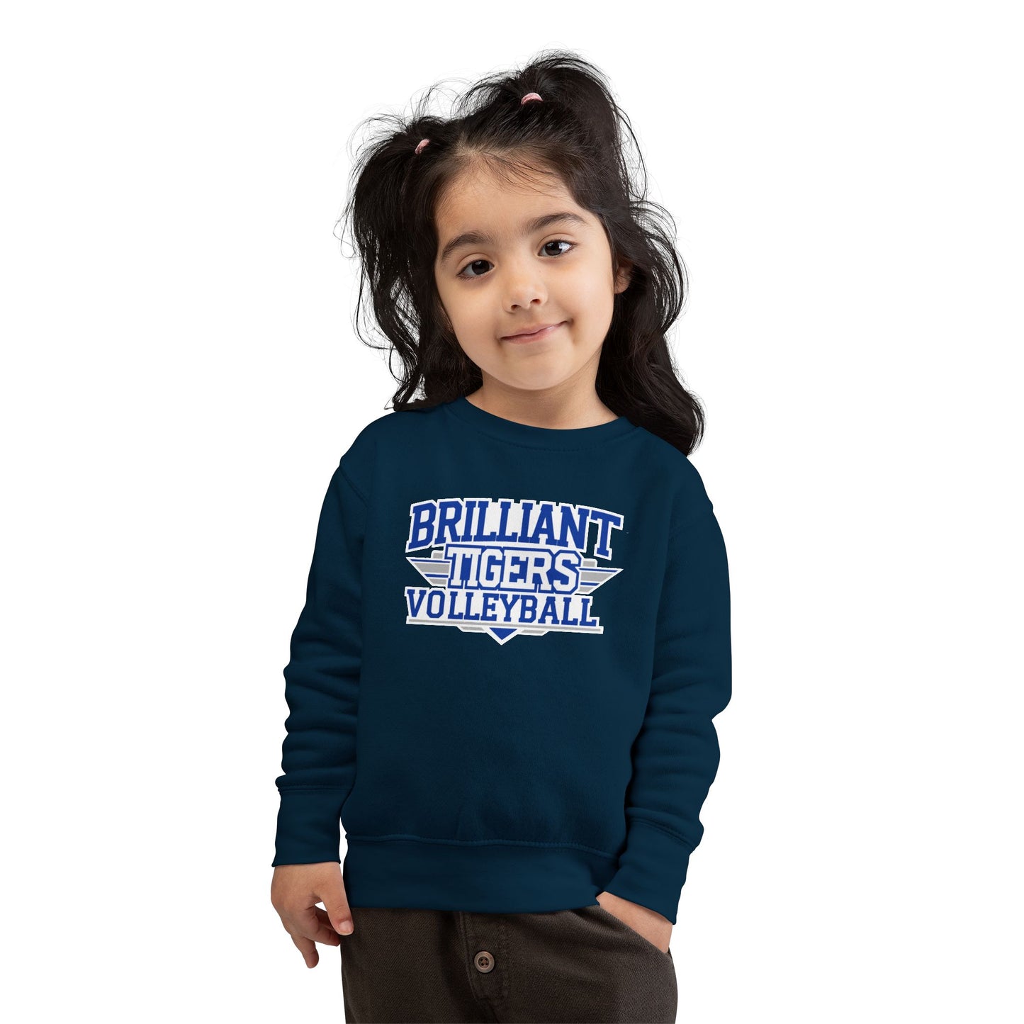 Toddler Crewneck Sweatshirt \ Brilliant Tigers Volleyball \ BTV2