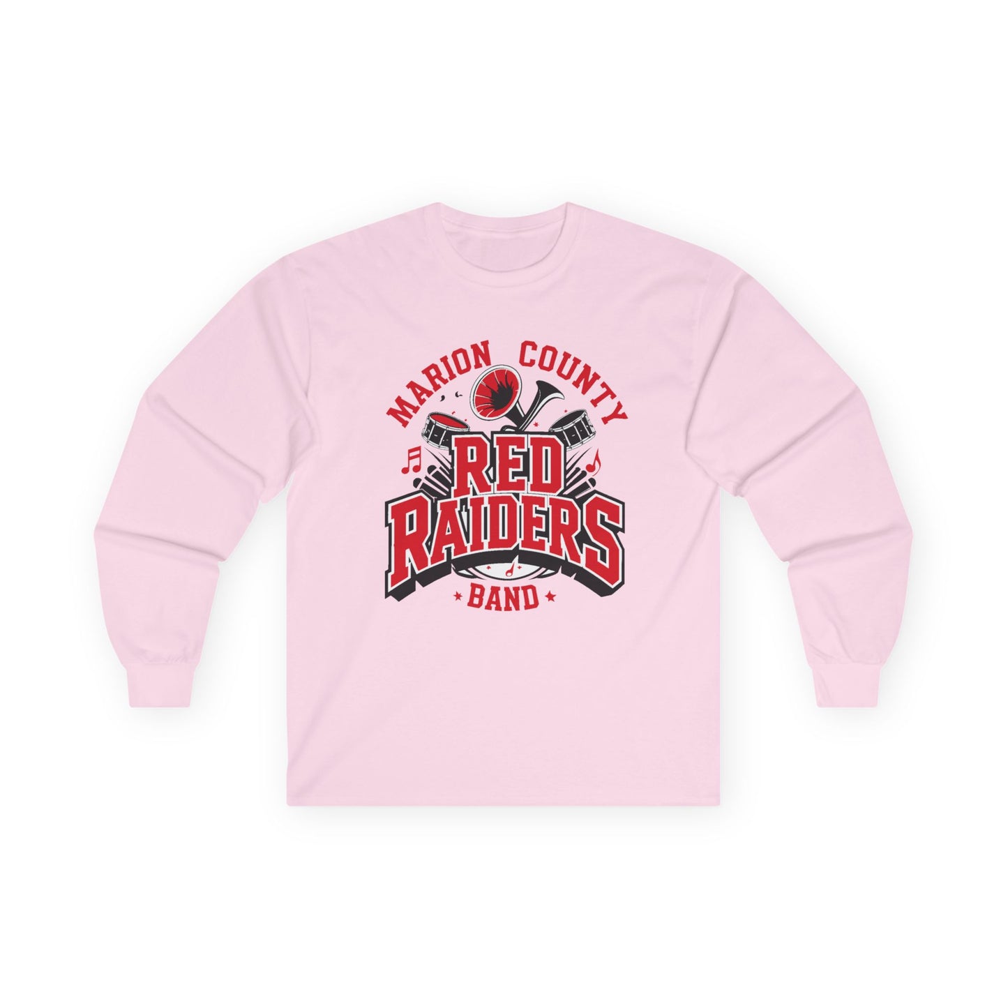 Adult Long Sleeve Tee \ Marion County Red Raiders Band \ MCB2