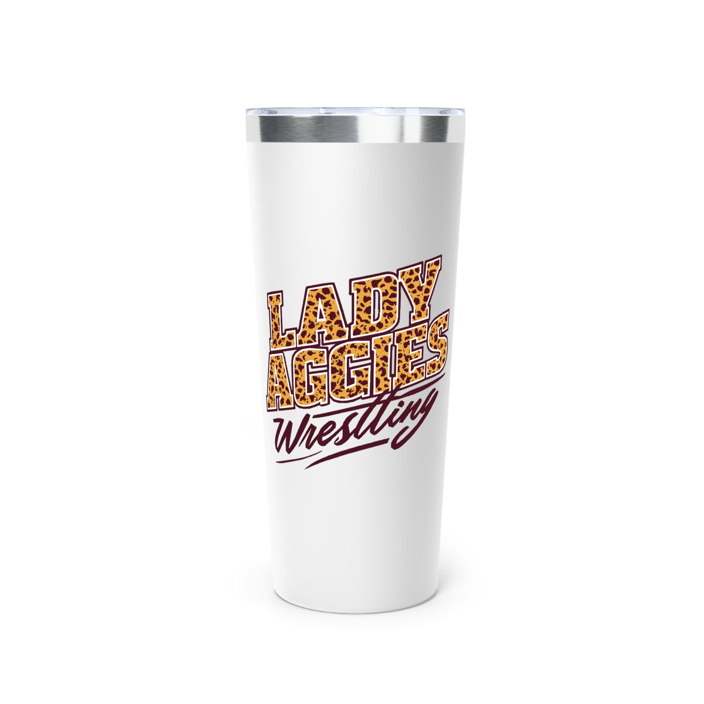 22oz Copper Insulated Tumbler \ Hamilton Aggies Wrestling \ HAWG3