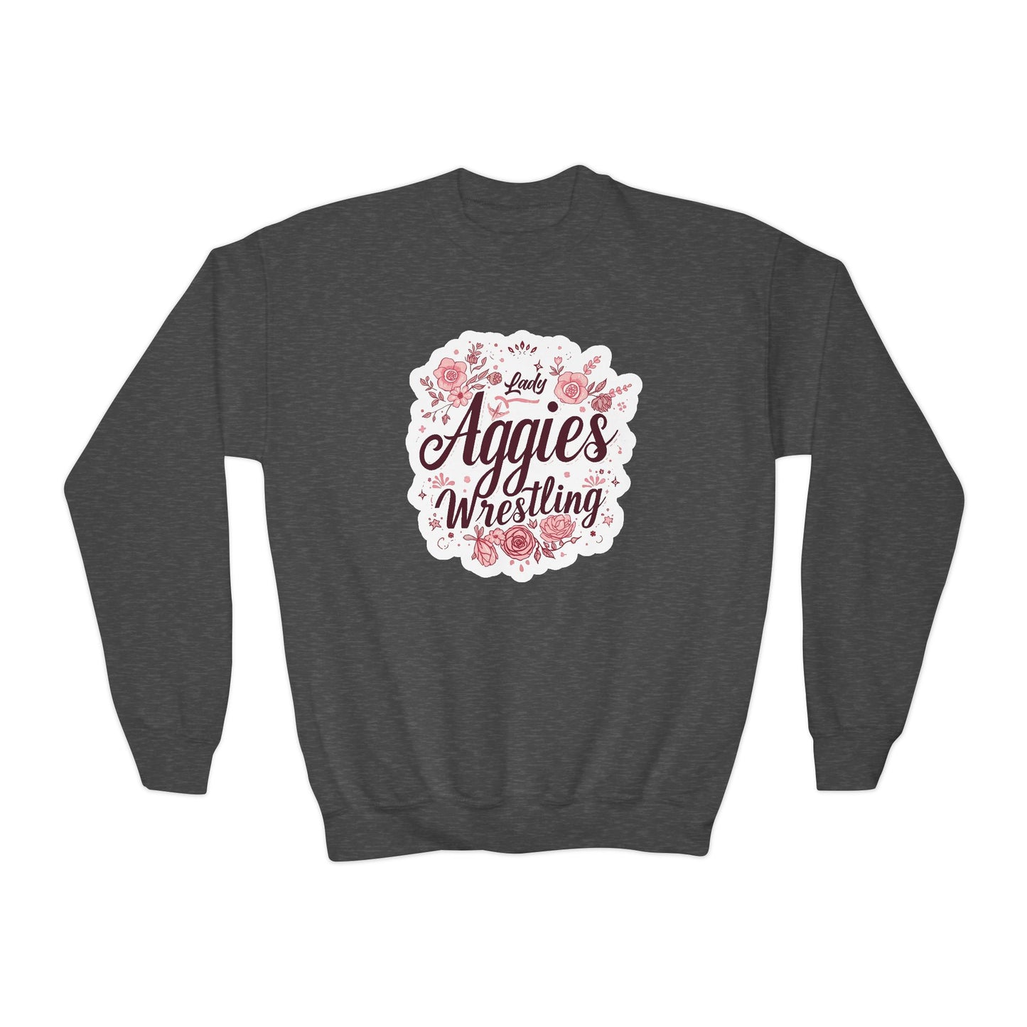 Youth Crewneck Sweatshirt \ Hamilton Aggies Wrestling \ HAWG1