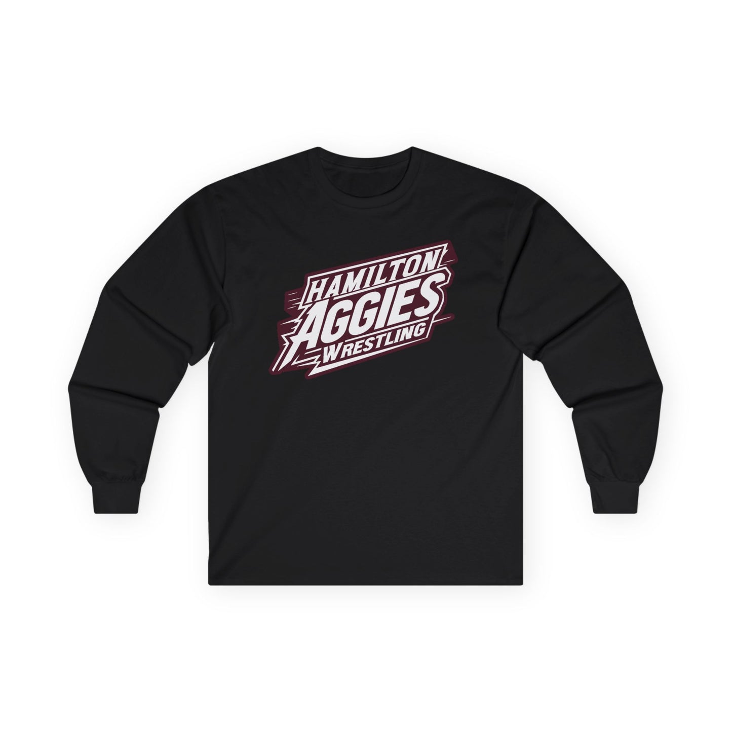 Adult Long Sleeve Tee \ Hamilton Aggies Wrestling \ HAW1