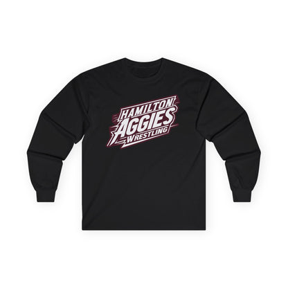 Adult Long Sleeve Tee \ Hamilton Aggies Wrestling \ HAW1
