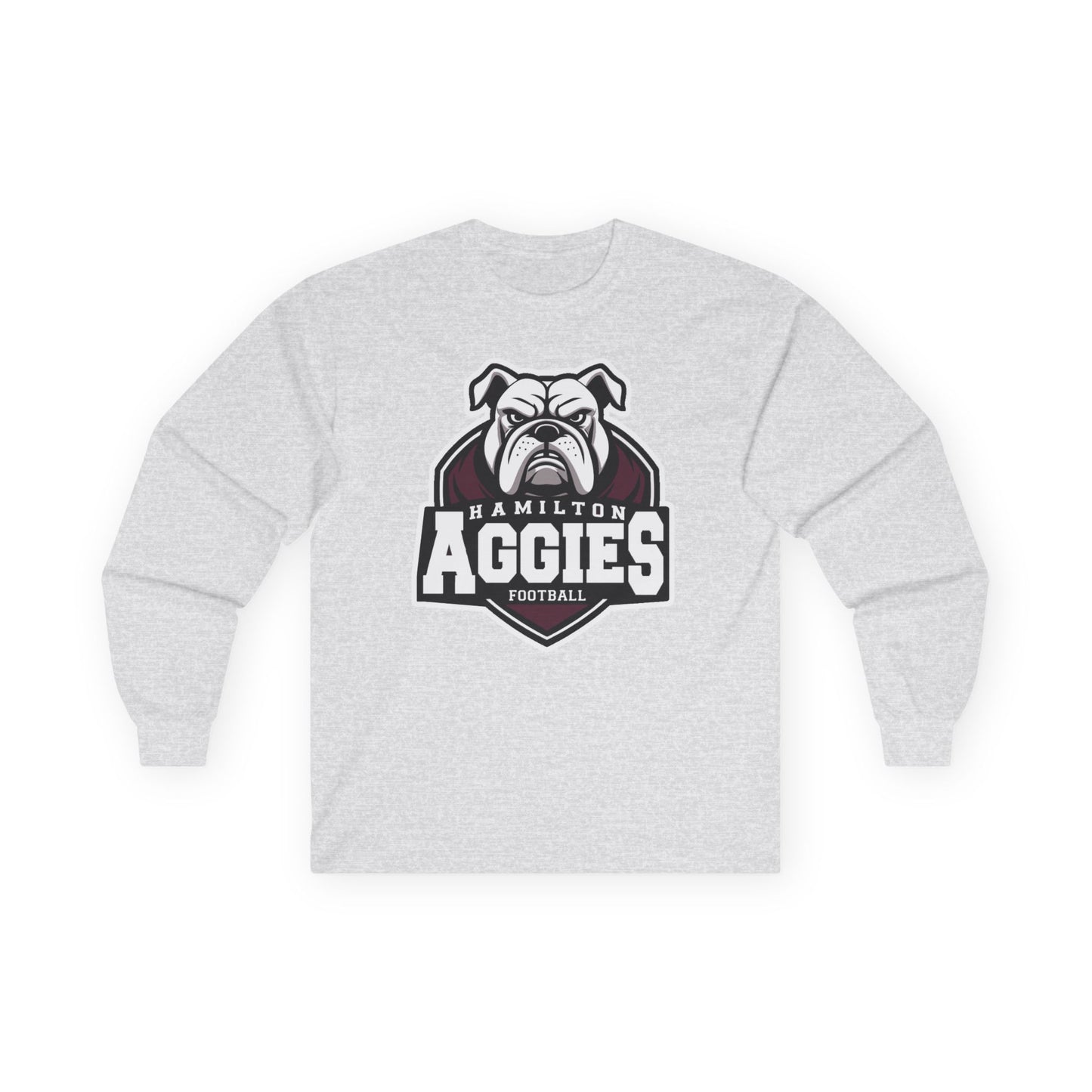 Adult Long Sleeve Tee \ Hamilton Aggies Football \ HAF2