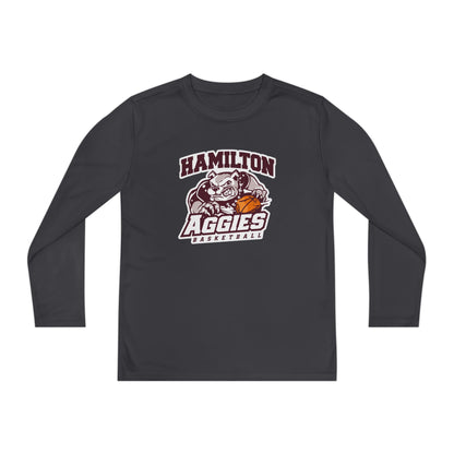 Youth Long Sleeve Tee \ Hamilton Aggies Basketball \ HABB1