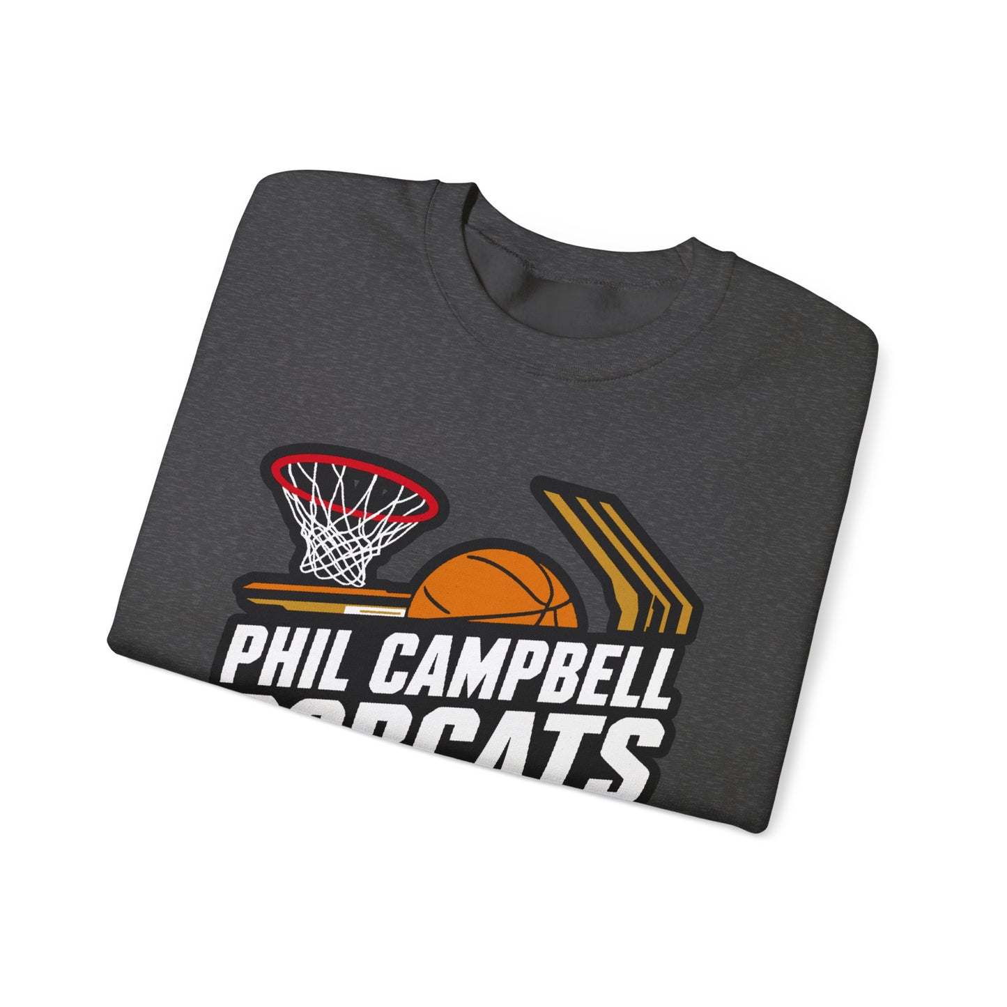 Adult Crewneck Sweatshirt \ Phil Campbell Bobcats Basketball \ PCBBK1