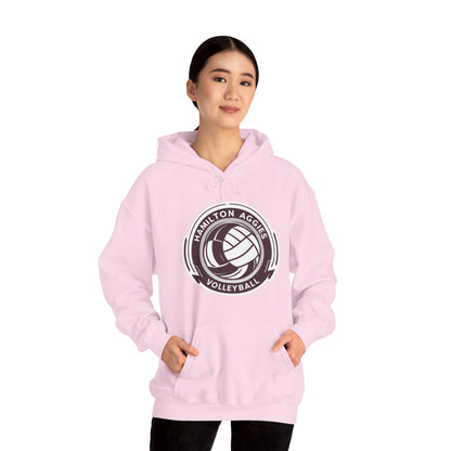 Adult Hoodie Sweatshirt \ Hamilton Aggies Volleyball \ HAV1