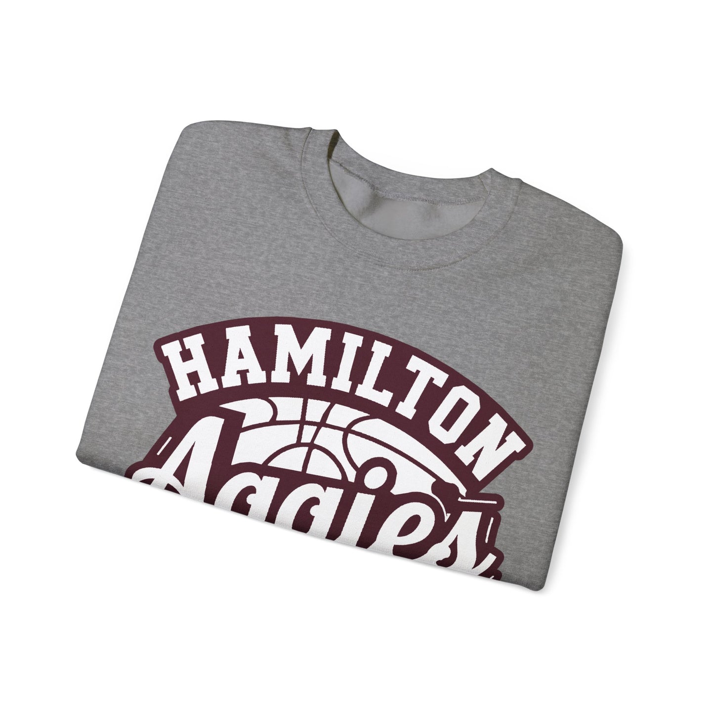Adult Crewneck Sweatshirt \ Hamilton Aggies Basketball \ HABBG1