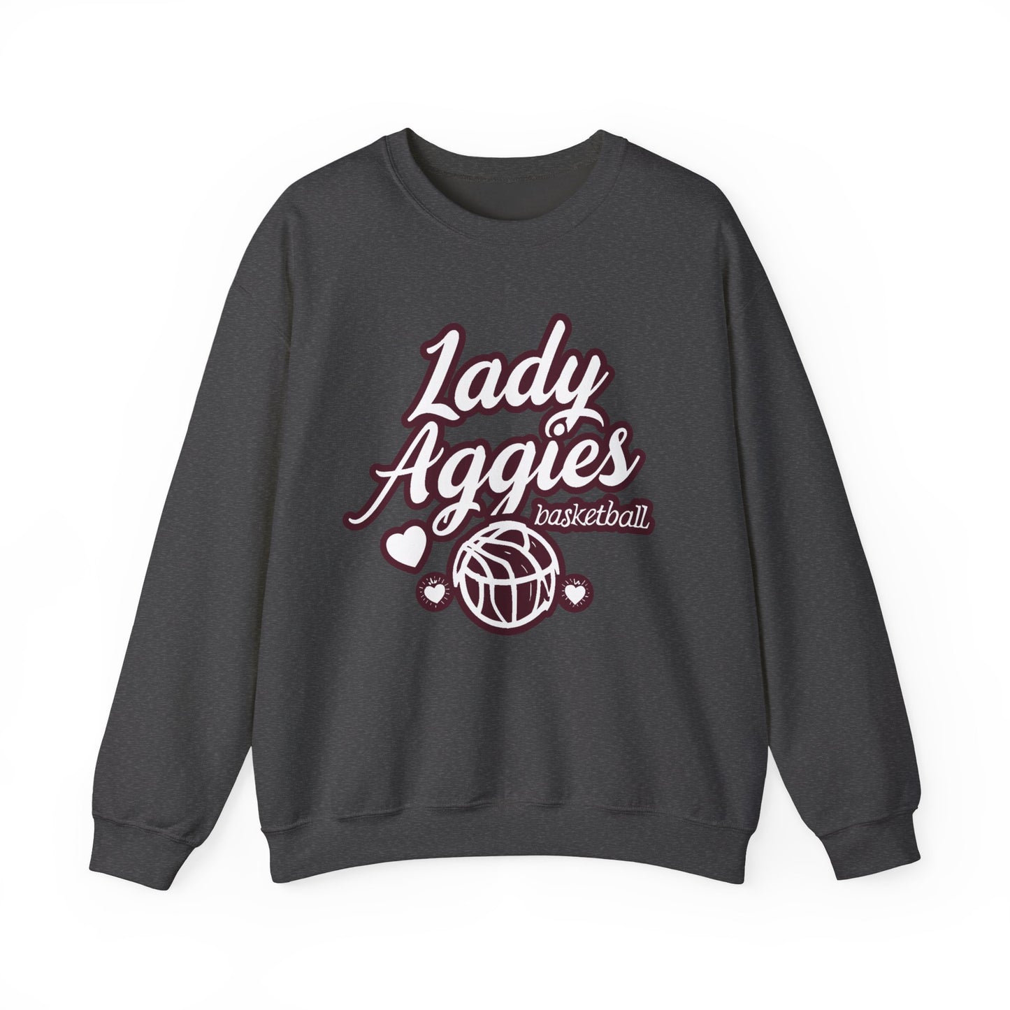 Adult Crewneck Sweatshirt \ Hamilton Aggies Basketball \ HABKG2