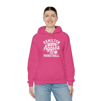 Adult Hoodie Sweatshirt \ Hamilton Aggies Basketball \ HABBG1