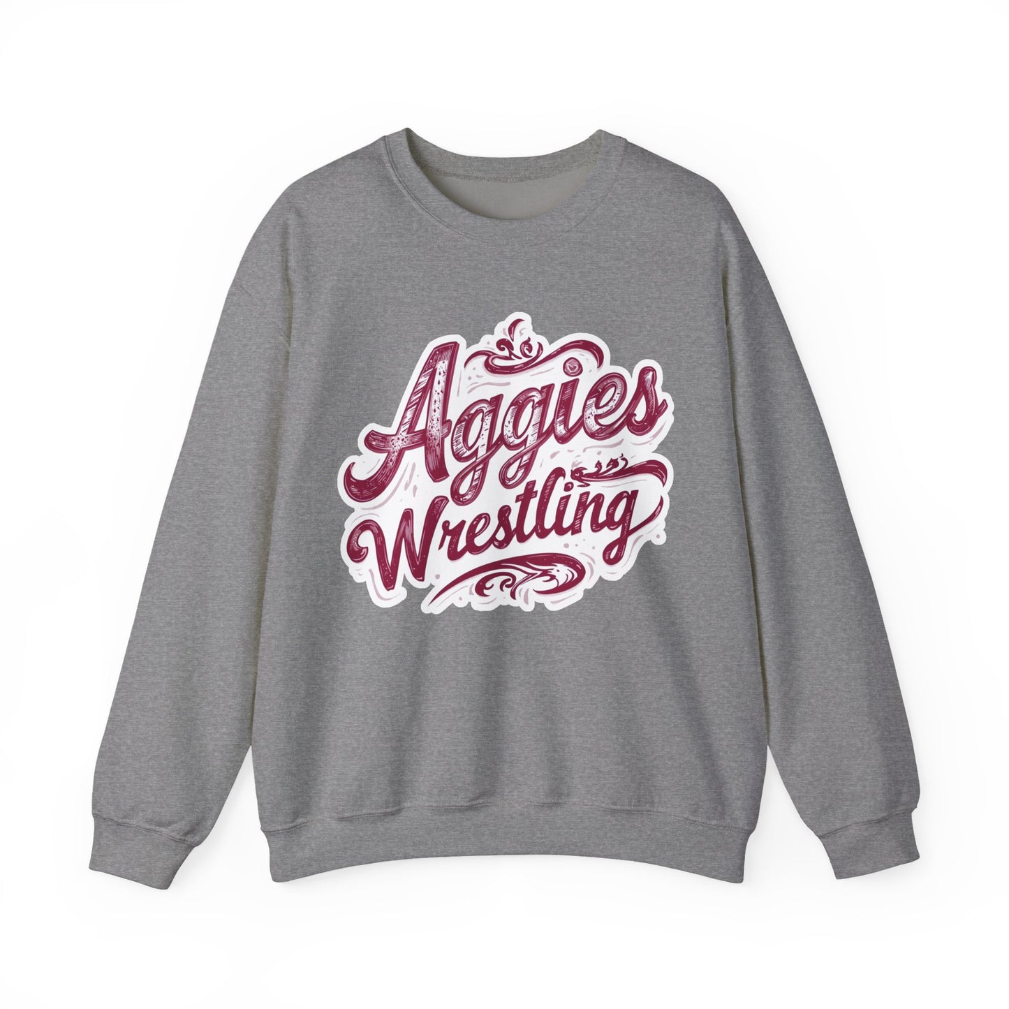 Adult Crewneck Sweatshirt \ Hamilton Aggies Wrestling \ HAWG2