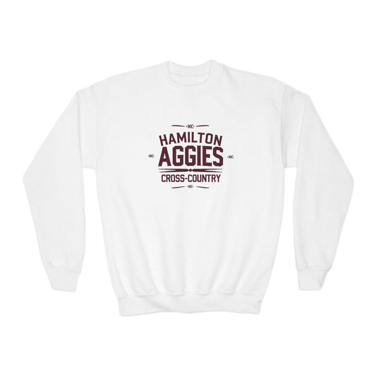 Youth Crewneck Sweatshirt \ Hamilton Aggies Cross-Country \ HCC1