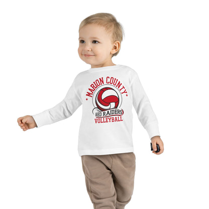 Toddler Long Sleeve Tee \ Marion County Red Raiders Volleyball \ MCV1