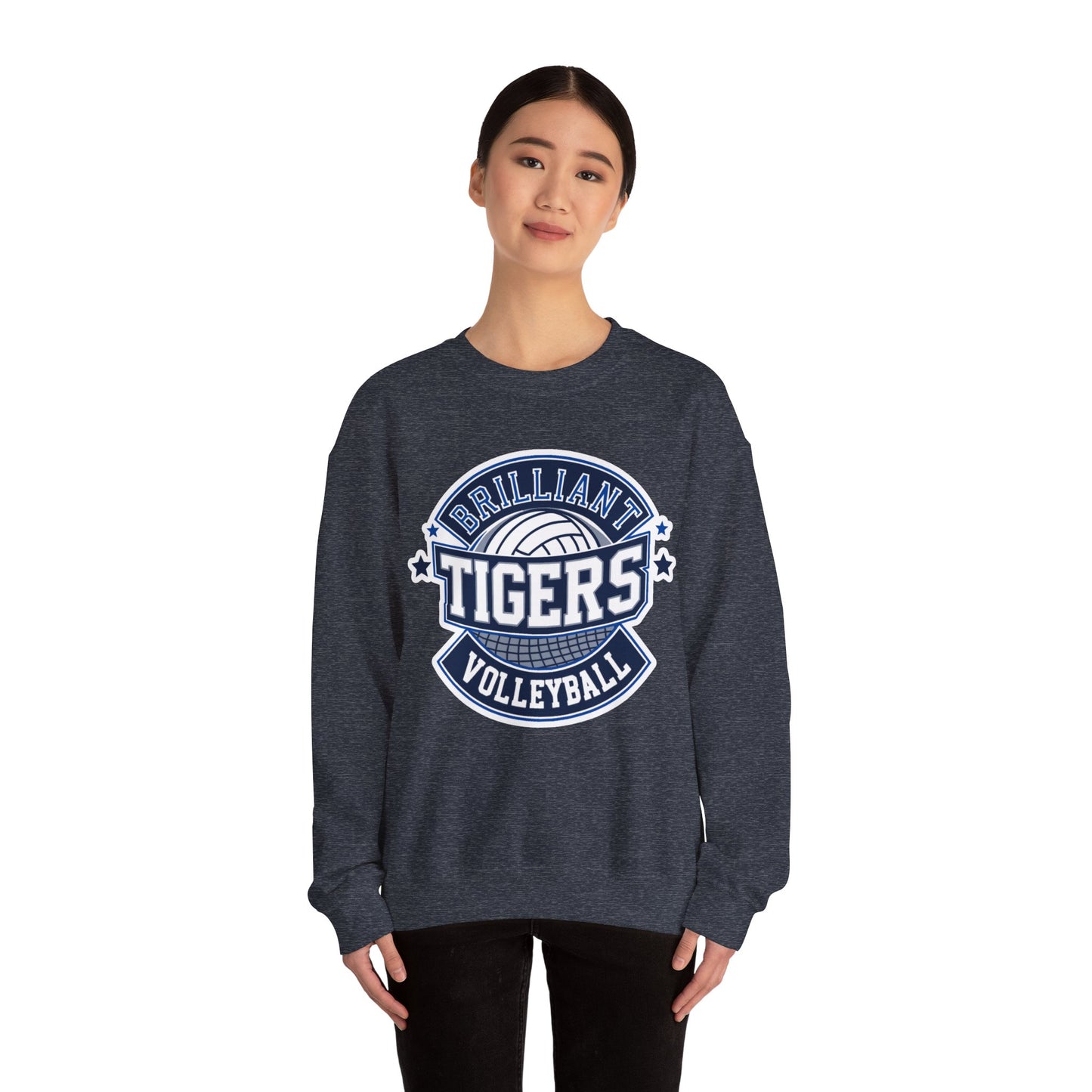 Adult Crewneck Sweatshirt \ Brilliant Tigers Volleyball \ BTV1