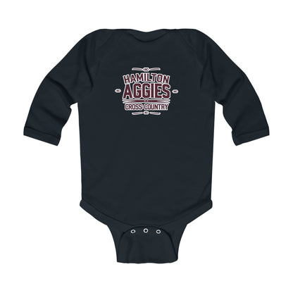 Long Sleeve Baby Bodysuit \ Hamilton Aggies Cross-Country \ HCC1