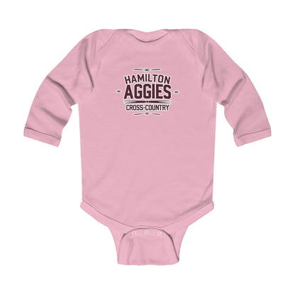 Long Sleeve Baby Bodysuit \ Hamilton Aggies Cross-Country \ HCC1