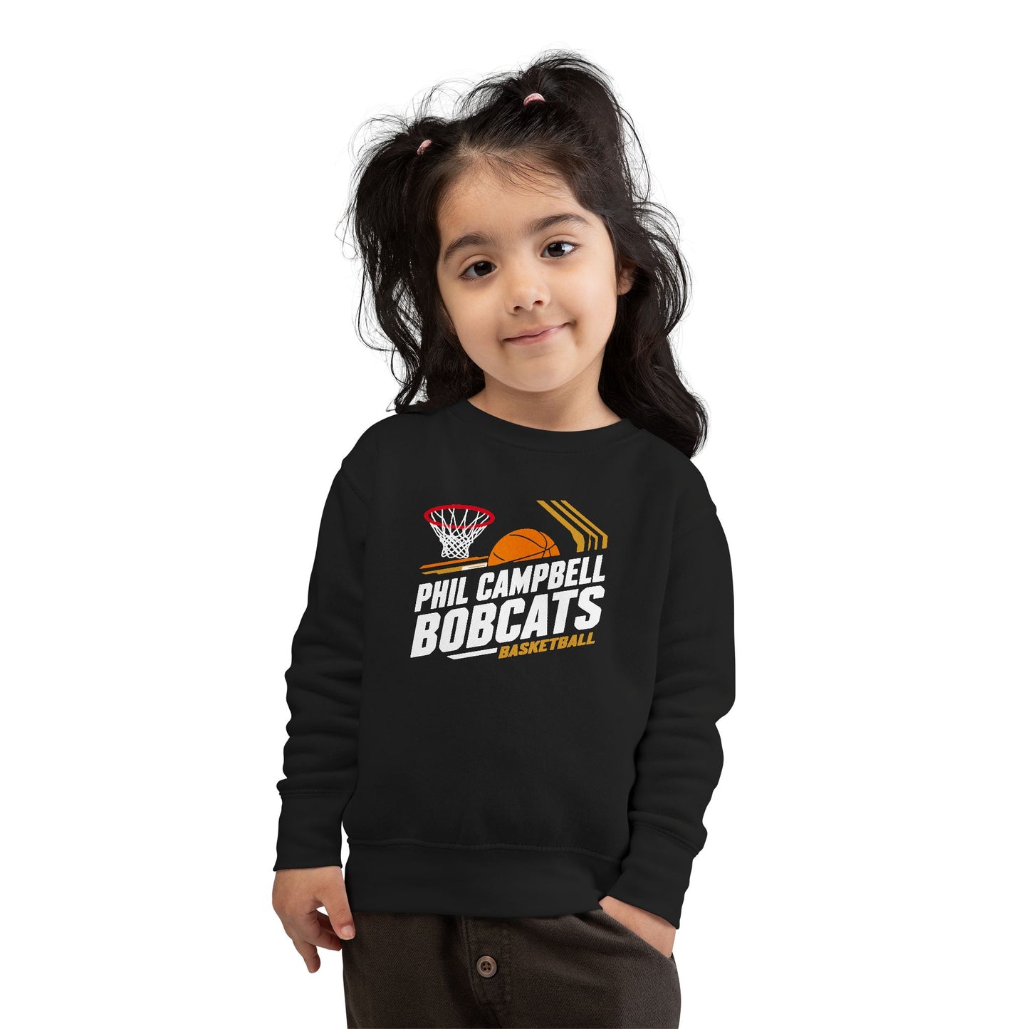 Toddler Crewneck Sweatshirt \ Phil Campbell Bobcats Basketball \ PCBBK1